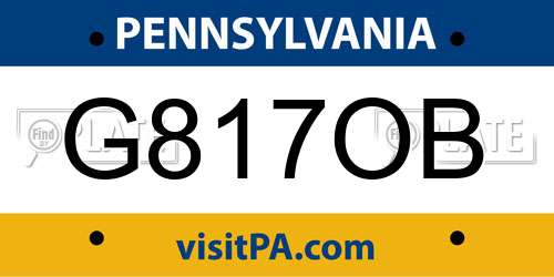G817OB Pennsylvania License Plate