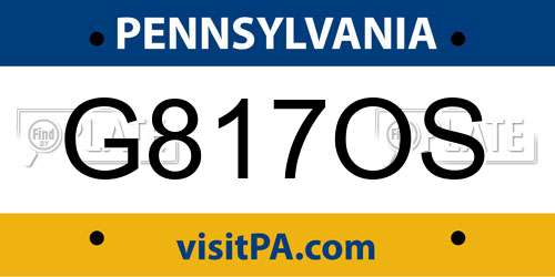G817OS Pennsylvania License Plate