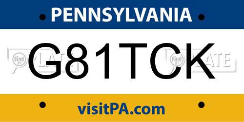 G81TCK Pennsylvania License Plate