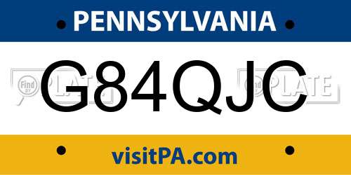 G84QJC Pennsylvania License Plate