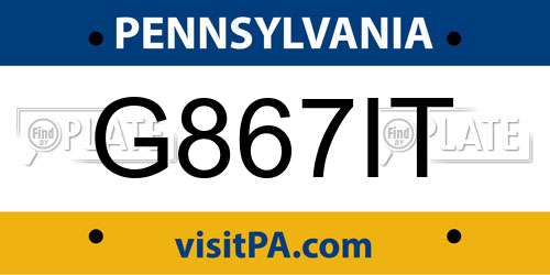 G867IT Pennsylvania License Plate