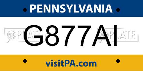 G877AI Pennsylvania License Plate