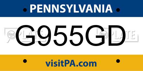 G955GD Pennsylvania License Plate