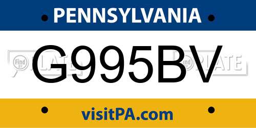 G995BV Pennsylvania License Plate