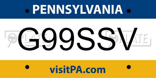 G99SSV Pennsylvania License Plate