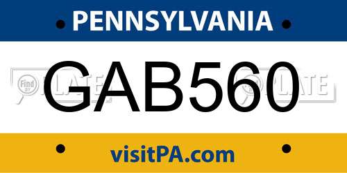 GAB560 Pennsylvania License Plate