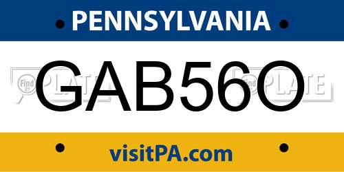 GAB56O Pennsylvania License Plate