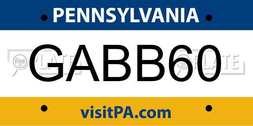 GABB60 Pennsylvania License Plate