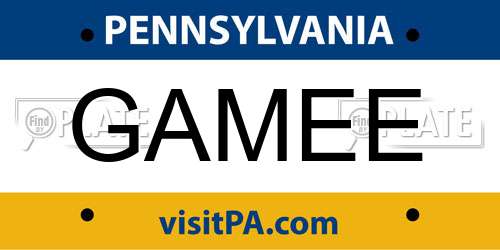 GAMEE Pennsylvania License Plate