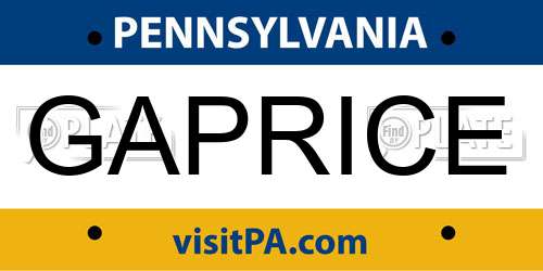 GAPRICE Pennsylvania License Plate