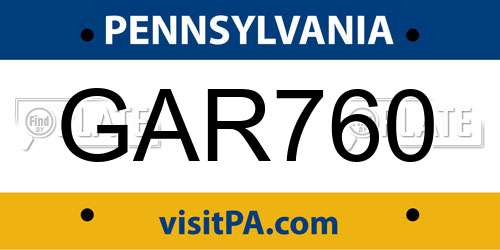 GAR760 Pennsylvania License Plate