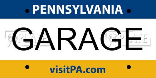 GARAGE Pennsylvania License Plate