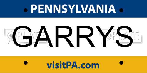 GARRYS Pennsylvania License Plate