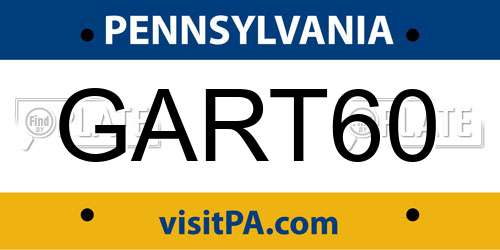 GART60 Pennsylvania License Plate