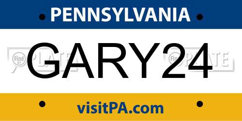 GARY24 Pennsylvania License Plate