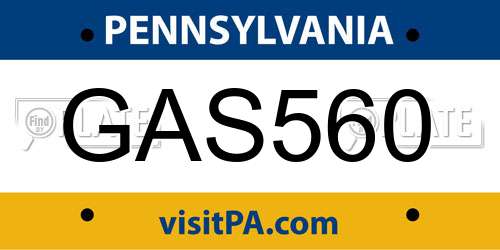 GAS560 Pennsylvania License Plate