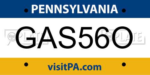 GAS56O Pennsylvania License Plate