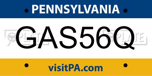 GAS56Q Pennsylvania License Plate