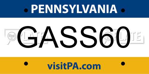 GASS60 Pennsylvania License Plate