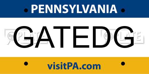 GATEDG Pennsylvania License Plate