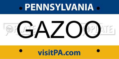 GAZOO Pennsylvania License Plate