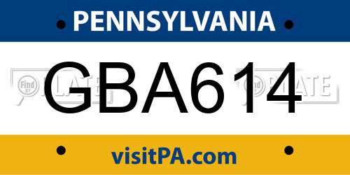 GBA614 Pennsylvania License Plate