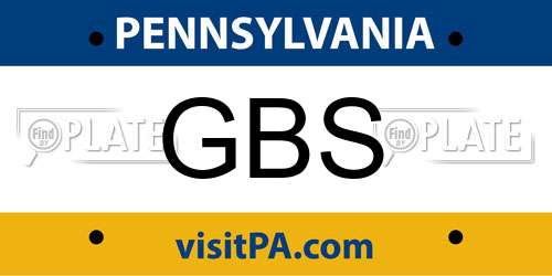 GBS Pennsylvania License Plate