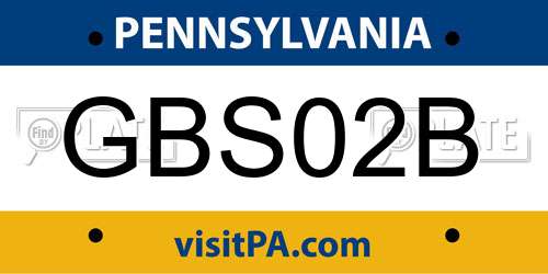 GBS02B Pennsylvania License Plate