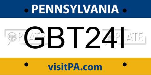 GBT24I Pennsylvania License Plate