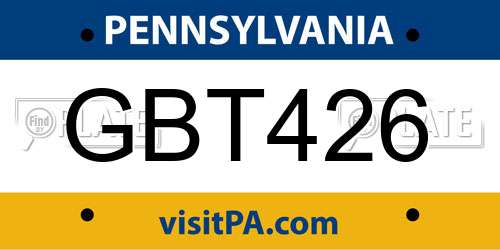 GBT426 Pennsylvania License Plate