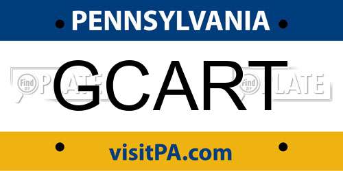 GCART Pennsylvania License Plate