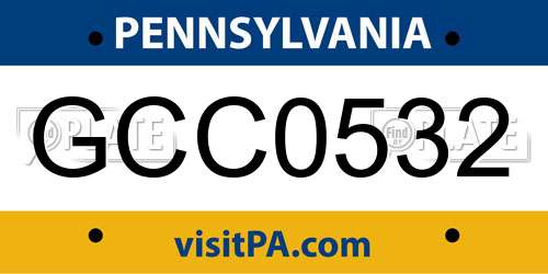 GCC0532 Pennsylvania License Plate