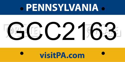 GCC2163 Pennsylvania License Plate
