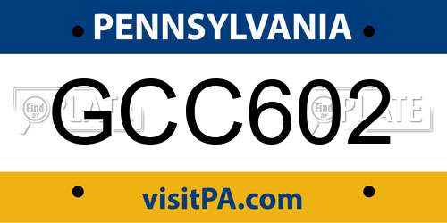 GCC602 Pennsylvania License Plate