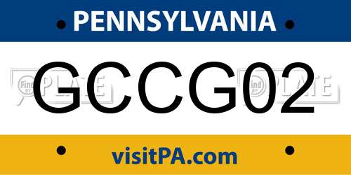 GCCG02 Pennsylvania License Plate