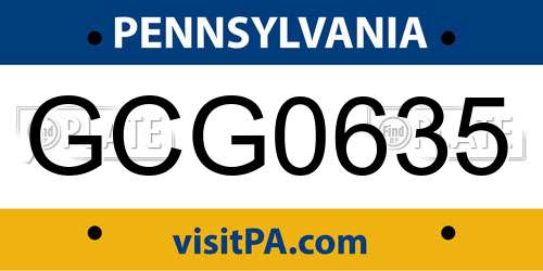 GCG0635 Pennsylvania License Plate