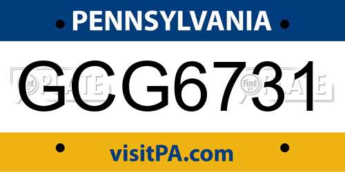 GCG6731 Pennsylvania License Plate