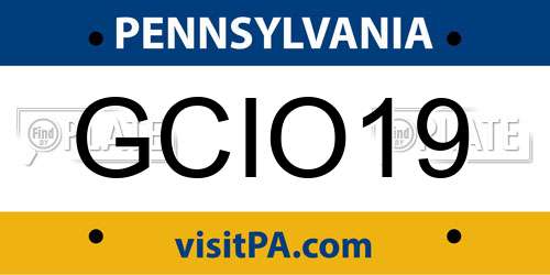 GCIO19 Pennsylvania License Plate