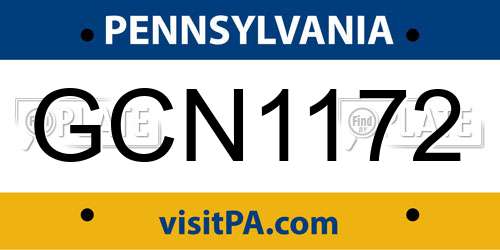 GCN1172 Pennsylvania License Plate