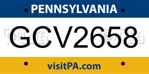 GCV2658 Pennsylvania License Plate