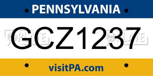 GCZ1237 Pennsylvania License Plate