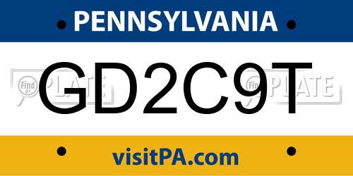 GD2C9T Pennsylvania License Plate