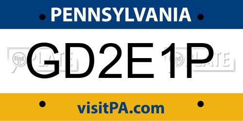 GD2E1P Pennsylvania License Plate