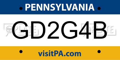 GD2G4B Pennsylvania License Plate