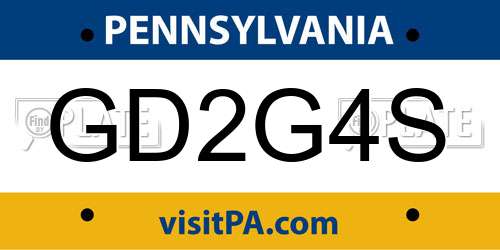GD2G4S Pennsylvania License Plate