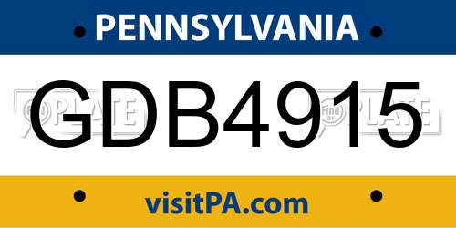 GDB4915 Pennsylvania License Plate
