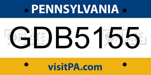 GDB5155 Pennsylvania License Plate