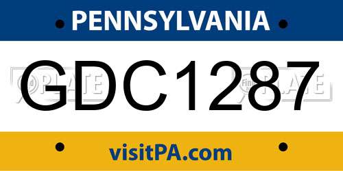 GDC1287 Pennsylvania License Plate