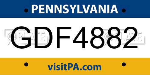 GDF4882 Pennsylvania License Plate