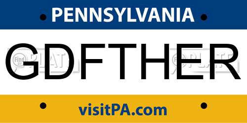 GDFTHER Pennsylvania License Plate